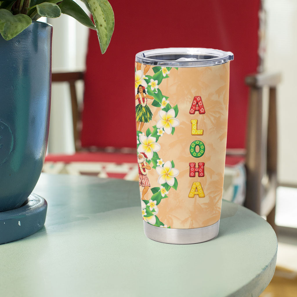Aloha Hawaii Chilly Christmas Tumbler Cup Tropical Vibes