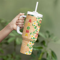Aloha Hawaii Chilly Christmas Tumbler With Handle Tropical Vibes