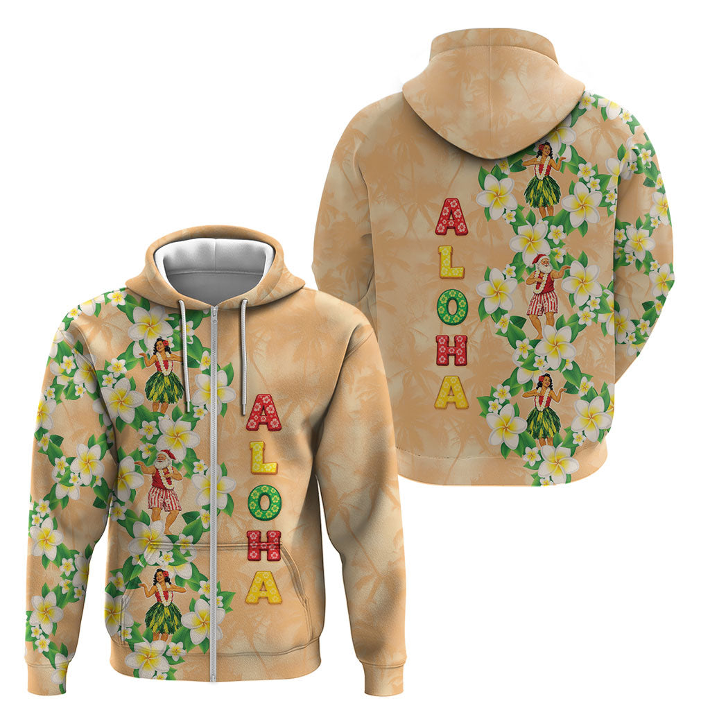Aloha Hawaii Chilly Christmas Zip Hoodie Tropical Vibes