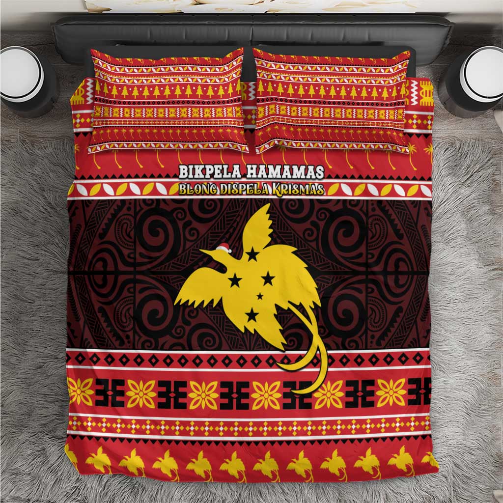 Papua New Guinea Christmas Bedding Set Santa Raggiana