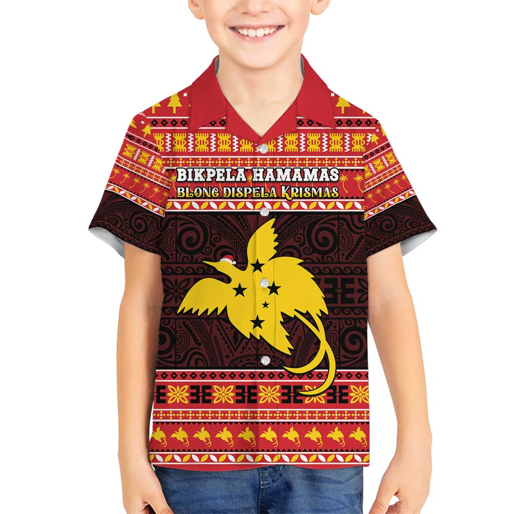 Papua New Guinea Christmas Family Matching Off Shoulder Maxi Dress and Hawaiian Shirt Santa Raggiana