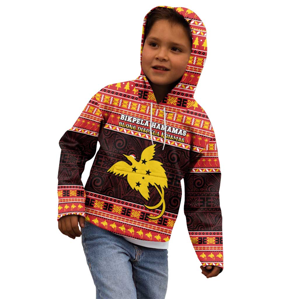 Papua New Guinea Christmas Kid Hoodie Santa Raggiana