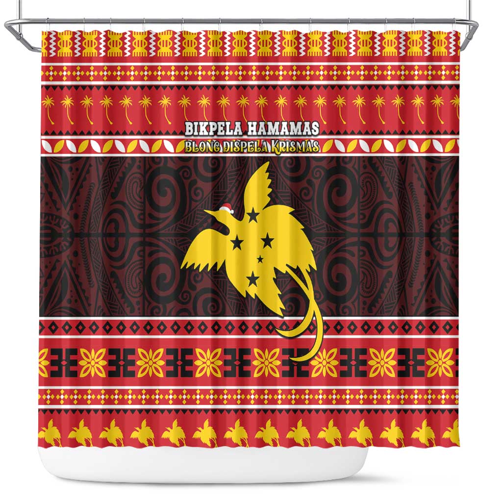 Papua New Guinea Christmas Shower Curtain Santa Raggiana