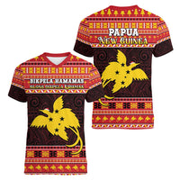 Papua New Guinea Christmas Women V-Neck T-Shirt Santa Raggiana
