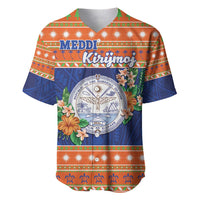 Marshall Islands Christmas Baseball Jersey Marshallese Seal Meddi Kirijmoj LT05 Orange - Polynesian Pride