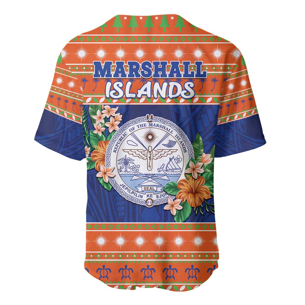 Marshall Islands Christmas Baseball Jersey Marshallese Seal Meddi Kirijmoj LT05 - Polynesian Pride