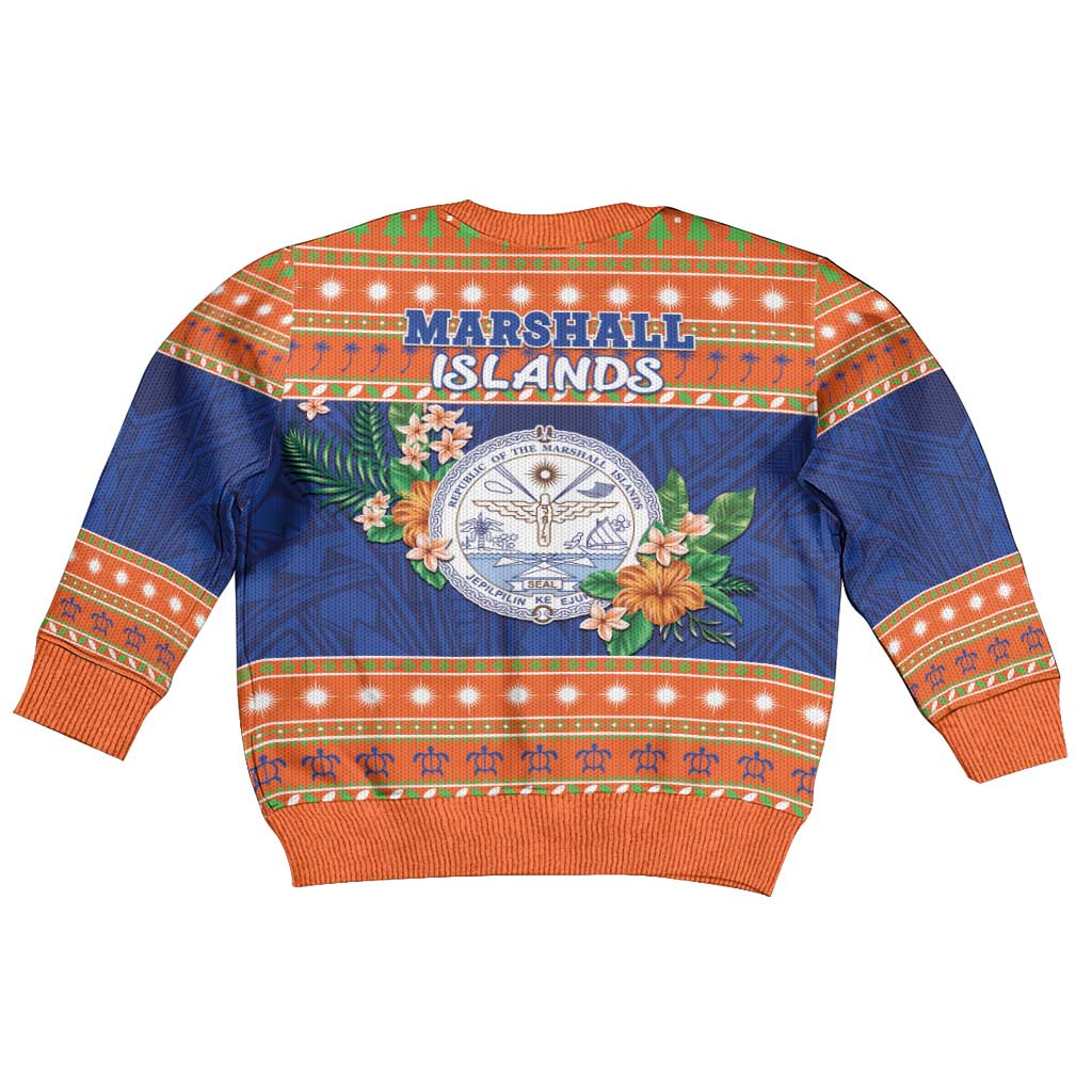 Marshall Islands Christmas Kid Ugly Christmas Sweater Marshallese Seal Meddi Kirijmoj LT05 - Polynesian Pride