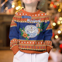 Marshall Islands Christmas Kid Ugly Christmas Sweater Marshallese Seal Meddi Kirijmoj LT05 - Polynesian Pride