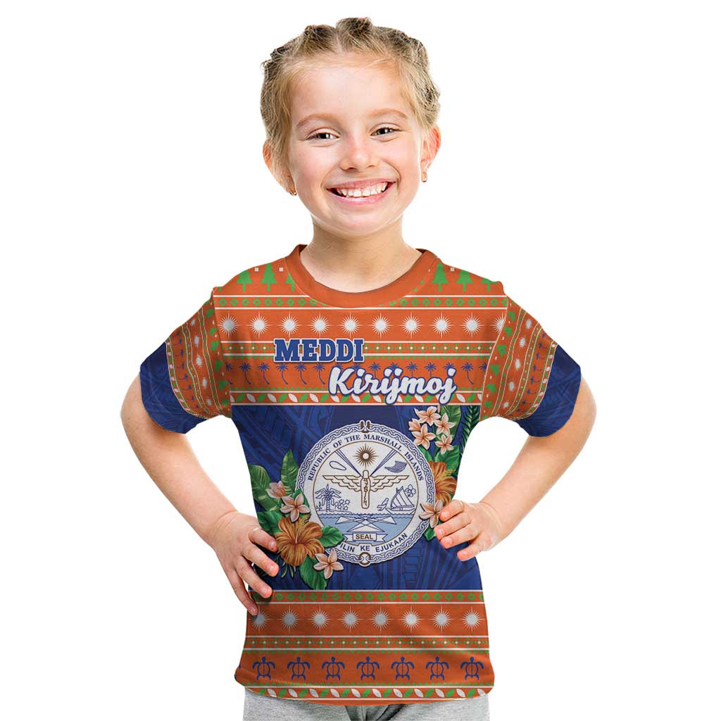 Marshall Islands Christmas Kid T Shirt Marshallese Seal Meddi Kirijmoj