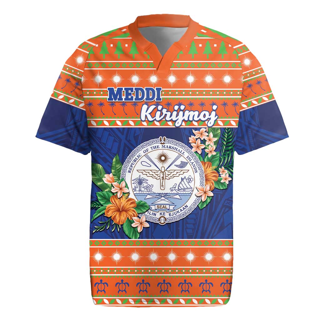 Marshall Islands Christmas Rugby Jersey Marshallese Seal Meddi Kirijmoj