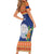 Marshall Islands Christmas Short Sleeve Bodycon Dress Marshallese Seal Meddi Kirijmoj