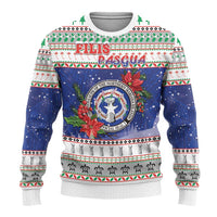 Northern Mariana Islands Christmas Ugly Christmas Sweater Poinsettia Filis Pasgua LT05 - Polynesian Pride
