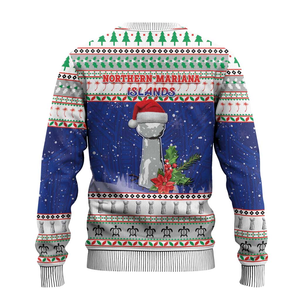 Northern Mariana Islands Christmas Ugly Christmas Sweater Poinsettia Filis Pasgua LT05 - Polynesian Pride
