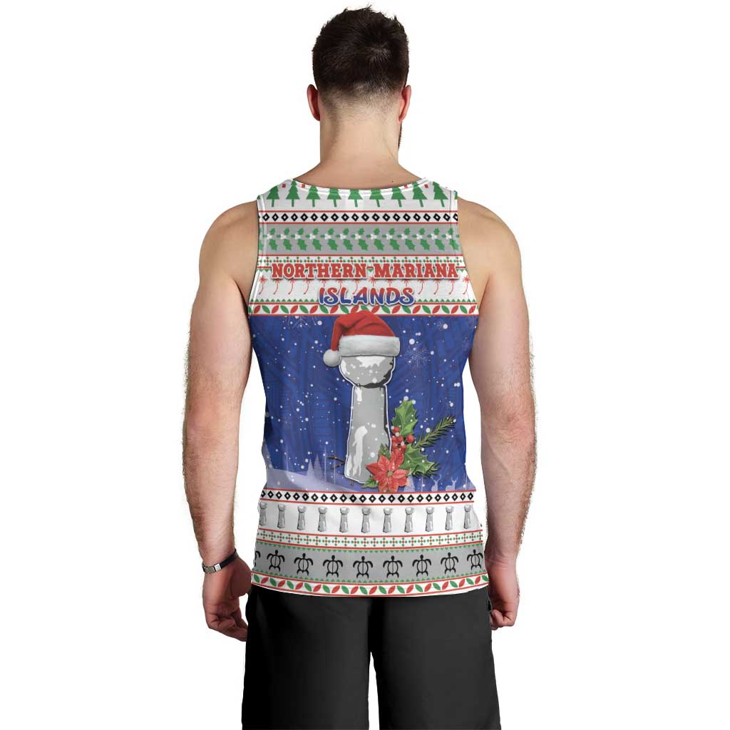 Northern Mariana Islands Christmas Men Tank Top Poinsettia Filis Pasgua