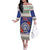 Northern Mariana Islands Christmas Off The Shoulder Long Sleeve Dress Poinsettia Filis Pasgua