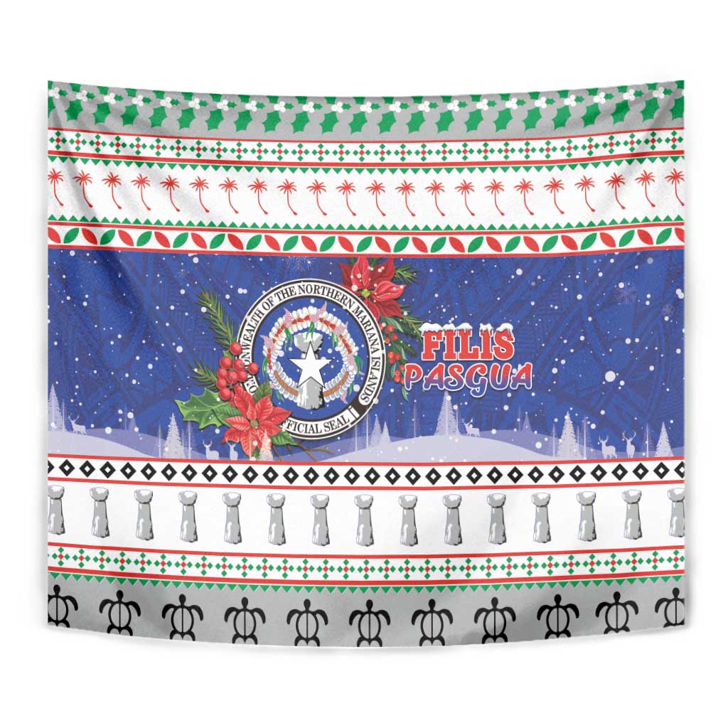 Northern Mariana Islands Christmas Tapestry Poinsettia Filis Pasgua