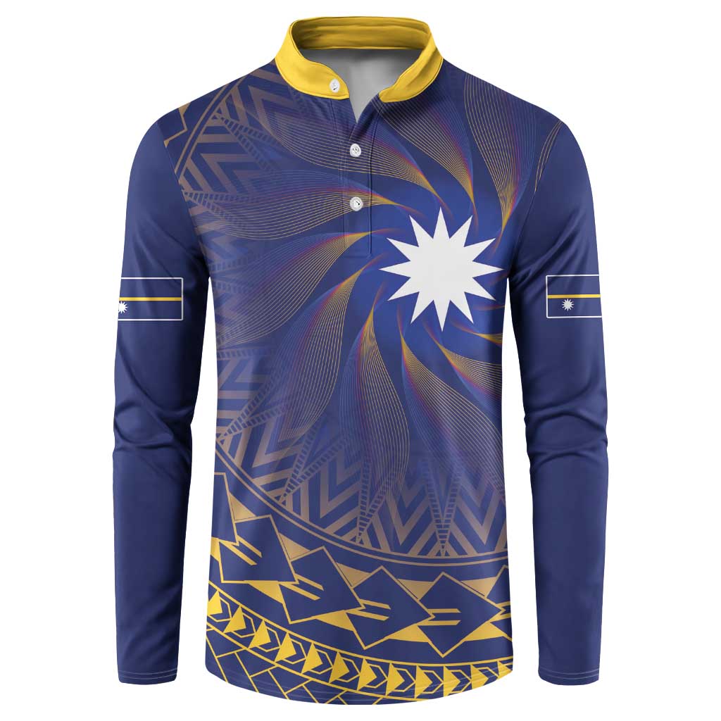 Nauru Angam Day Button Sweatshirt Polynesian Tribal Pattern Unique Style - Polynesian Pride