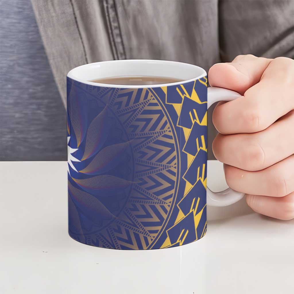 Nauru Angam Day Ceramic Mug Polynesian Tribal Pattern Unique Style - Polynesian Pride
