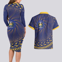 Nauru Angam Day Couples Matching Long Sleeve Bodycon Dress and Hawaiian Shirt Polynesian Tribal Pattern Unique Style - Polynesian Pride
