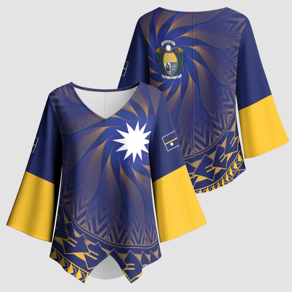 Nauru Angam Day Kimono Sleeve Blouse Polynesian Tribal Pattern Unique Style - Polynesian Pride