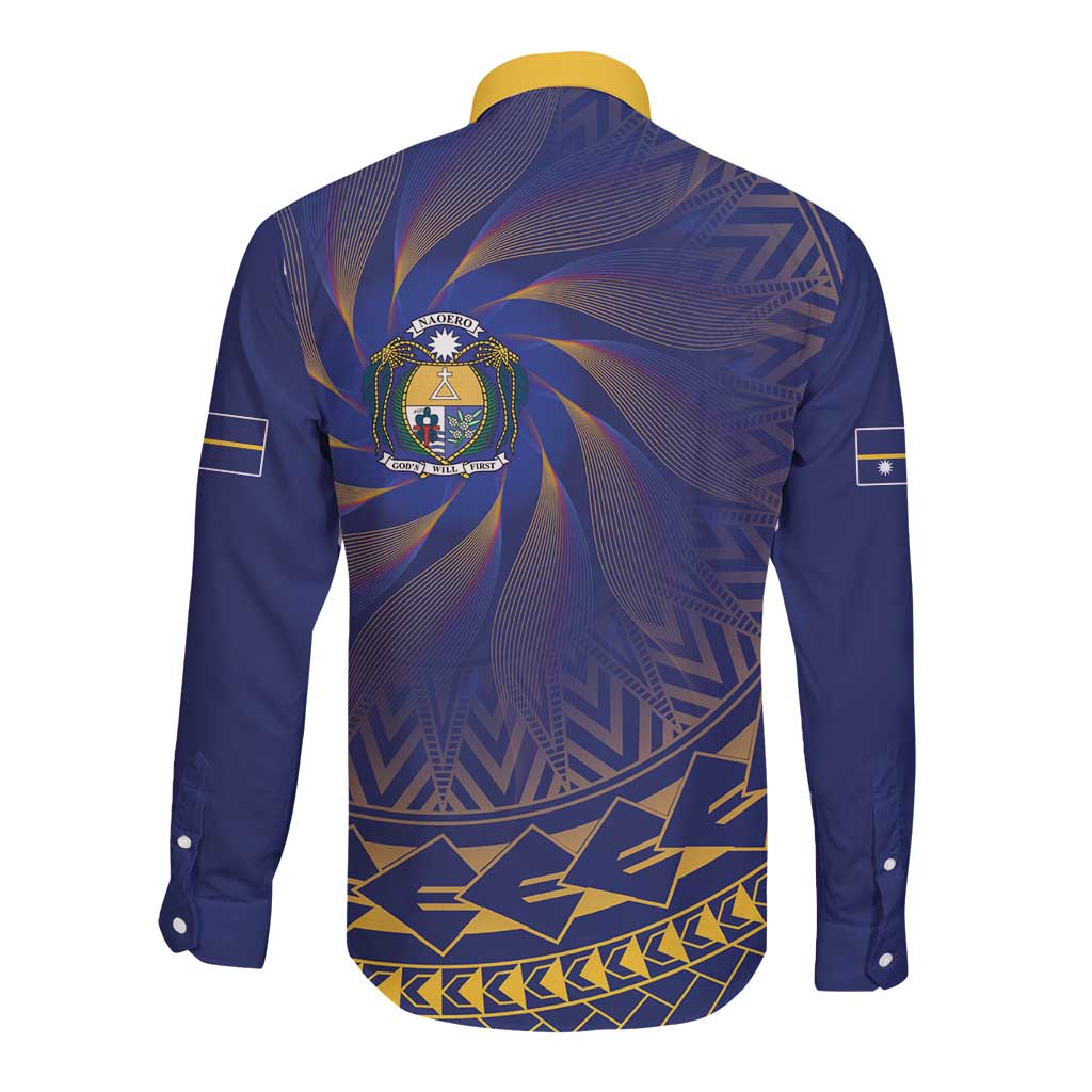Nauru Angam Day Long Sleeve Button Shirt Polynesian Tribal Pattern Unique Style - Polynesian Pride