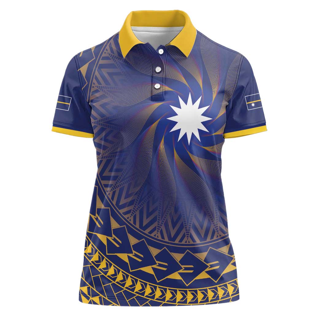 Nauru Angam Day Women Polo Shirt Polynesian Tribal Pattern Unique Style - Polynesian Pride