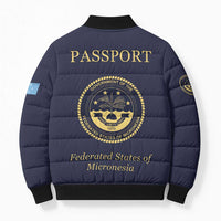 Personalised Federated States Of Micronesia Bomber Puffer Jacket FSM Passport - Polynesian Pride