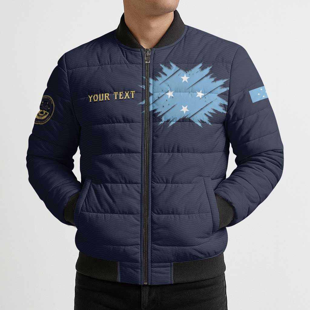 Personalised Federated States Of Micronesia Bomber Puffer Jacket FSM Passport - Polynesian Pride