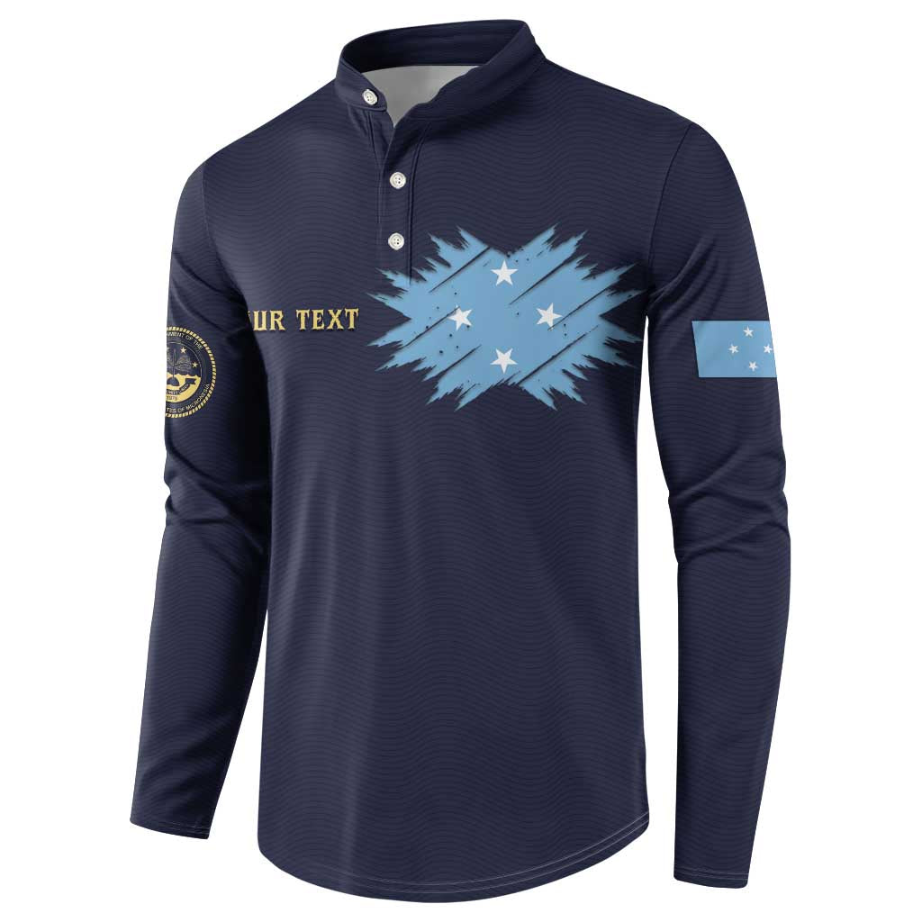 Personalised Federated States Of Micronesia Button Sweatshirt FSM Passport - Polynesian Pride