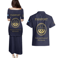 Personalised Federated States Of Micronesia Couples Matching Puletasi and Hawaiian Shirt FSM Passport - Polynesian Pride