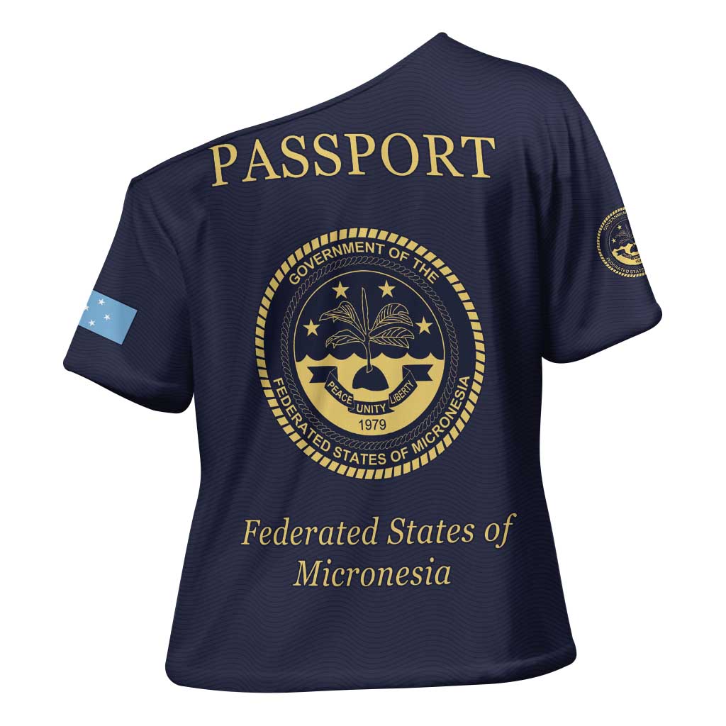Personalised Federated States Of Micronesia Cross Shoulder Shirt FSM Passport - Polynesian Pride