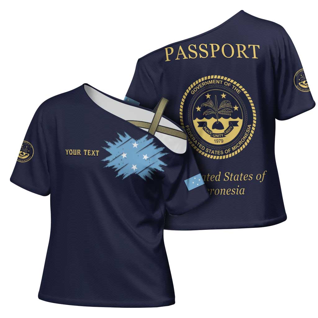 Personalised Federated States Of Micronesia Cross Shoulder Shirt FSM Passport - Polynesian Pride