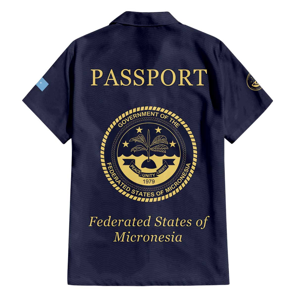 Personalised Federated States Of Micronesia Family Matching Off The Shoulder Long Sleeve Dress and Hawaiian Shirt FSM Passport - Polynesian Pride