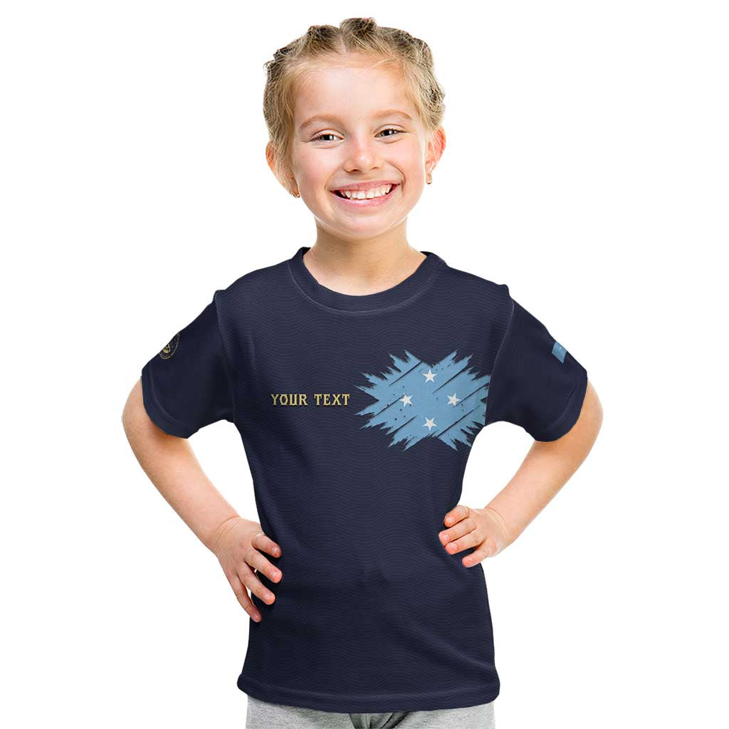 Personalised Federated States Of Micronesia Kid T Shirt FSM Passport LT05 Navy - Polynesian Pride