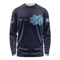 Personalised Federated States Of Micronesia Long Sleeve Shirt FSM Passport LT05 Unisex Navy - Polynesian Pride
