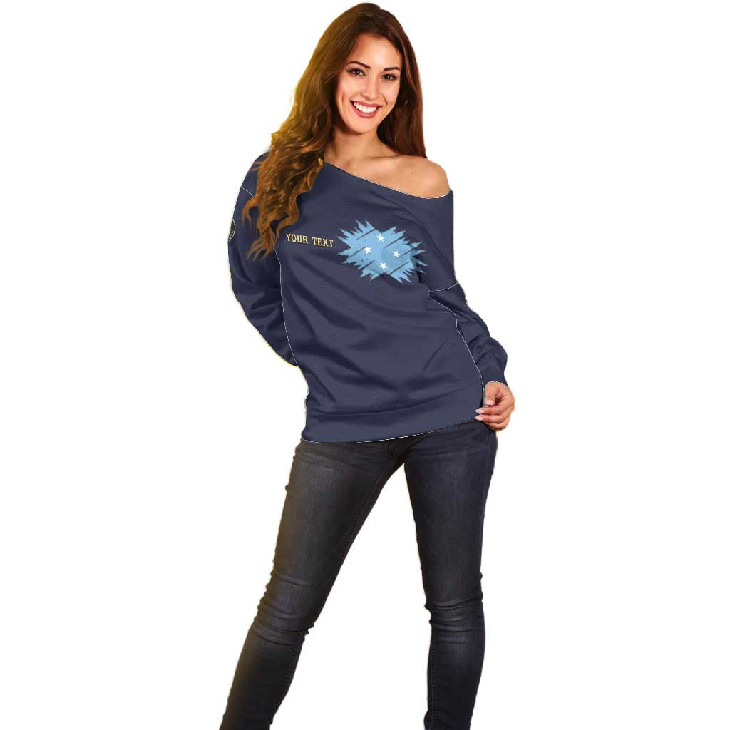 Personalised Federated States Of Micronesia Off Shoulder Sweater FSM Passport - Polynesian Pride