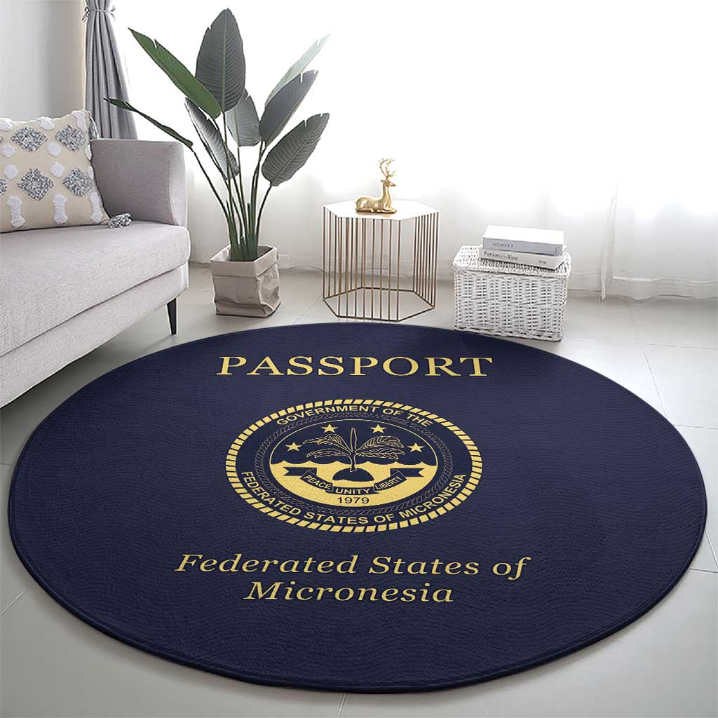 Federated States Of Micronesia Round Carpet FSM Passport - Polynesian Pride