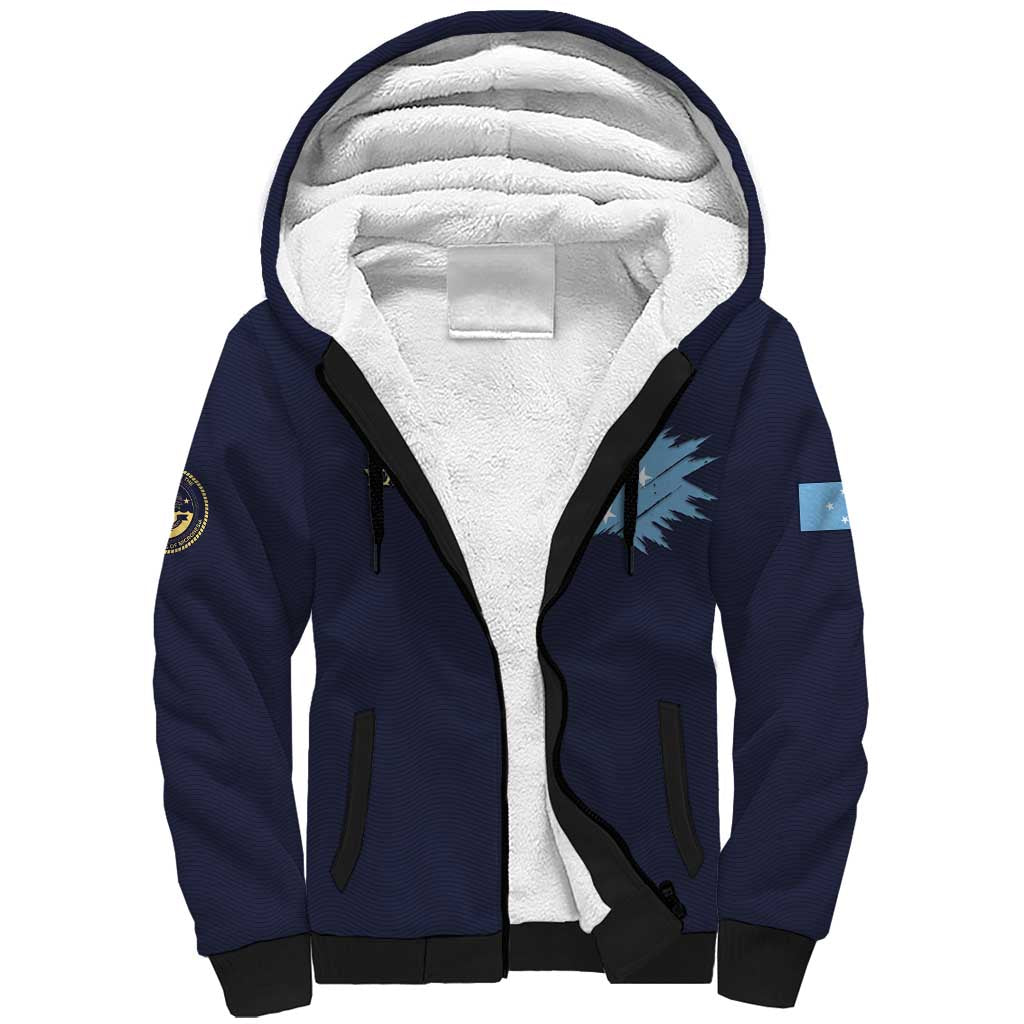 Personalised Federated States Of Micronesia Sherpa Hoodie FSM Passport LT05 Unisex Navy - Polynesian Pride