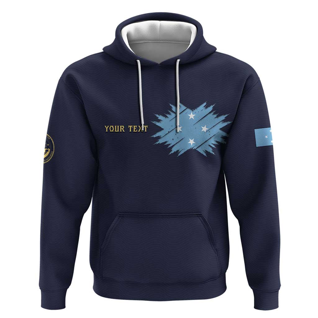 Personalised Federated States Of Micronesia Zip Hoodie FSM Passport LT05 Pullover Hoodie Navy - Polynesian Pride