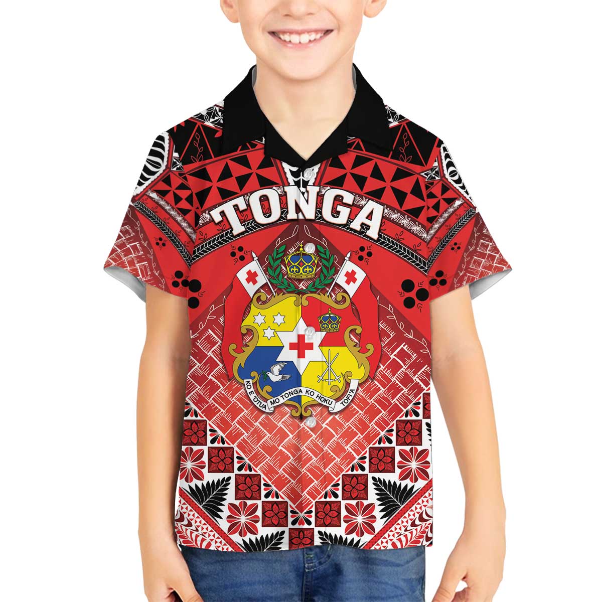 Personalised Tonga Constitution Day Family Matching Off The Shoulder Long Sleeve Dress and Hawaiian Shirt 150 Years Jubilee - Polynesian Pride