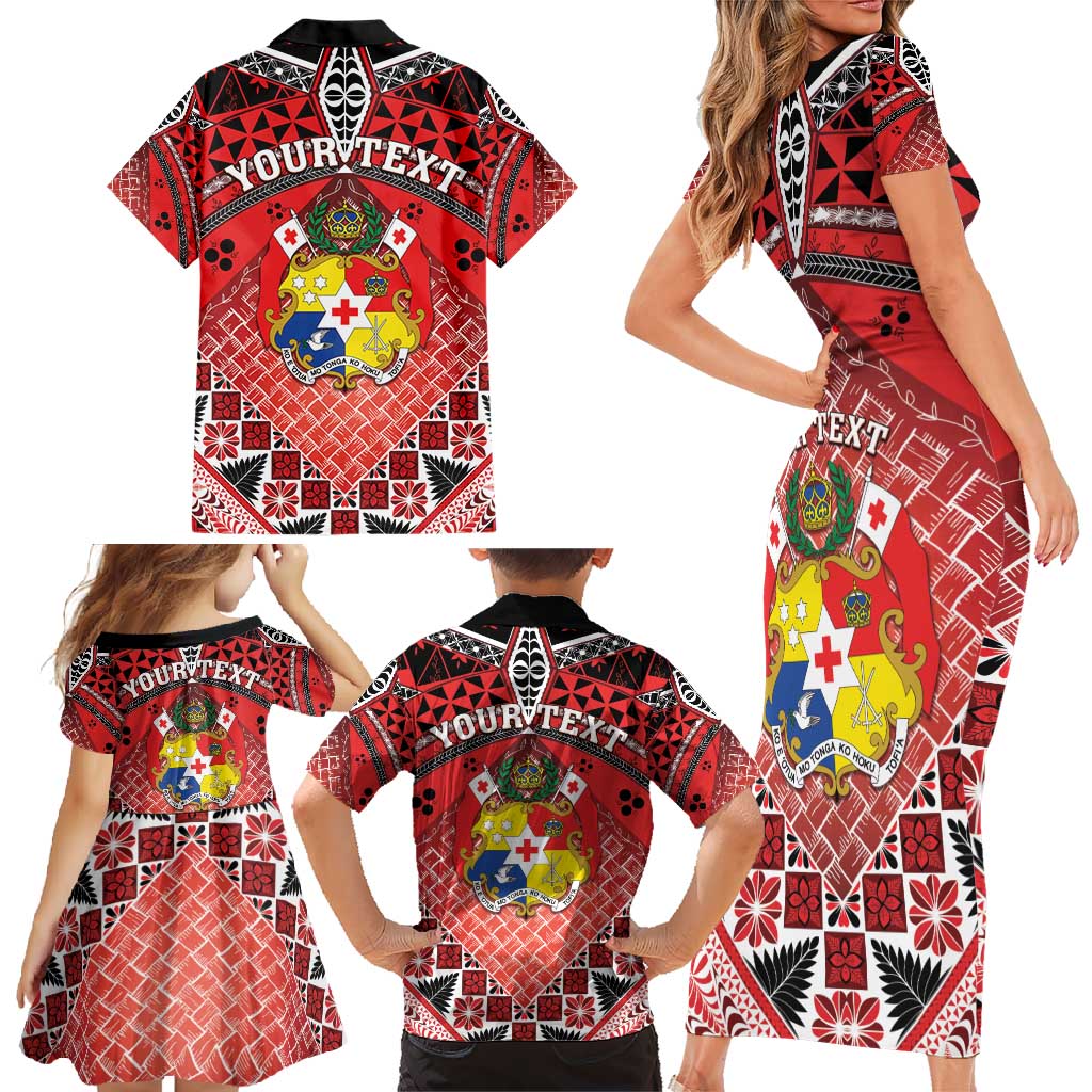 Personalised Tonga Constitution Day Family Matching Short Sleeve Bodycon Dress and Hawaiian Shirt 150 Years Jubilee - Polynesian Pride