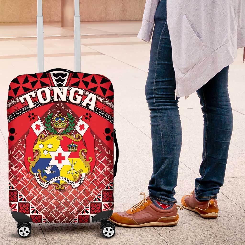 Tonga Constitution Day Luggage Cover 150 Years Jubilee LT05 Red - Polynesian Pride