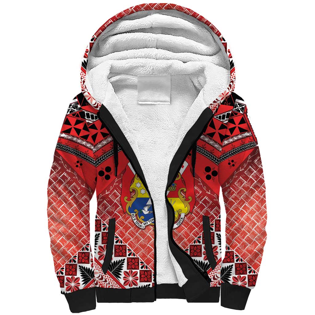 Personalised Tonga Constitution Day Sherpa Hoodie 150 Years Jubilee LT05 Unisex Red - Polynesian Pride