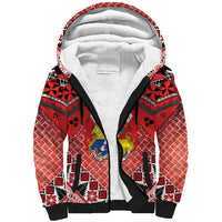 Personalised Tonga Constitution Day Sherpa Hoodie 150 Years Jubilee LT05 Unisex Red - Polynesian Pride
