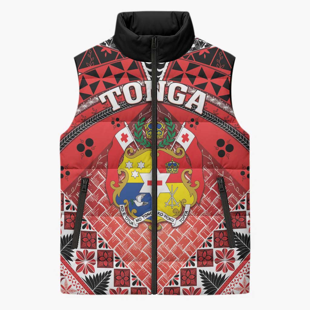 Personalised Tonga Constitution Day Sleeveless Puffer Jacket 150 Years Jubilee - Polynesian Pride