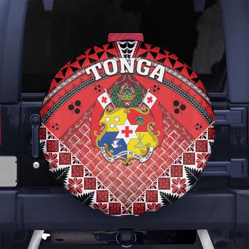 Tonga Constitution Day Spare Tire Cover 150 Years Jubilee LT05 No hole Red - Polynesian Pride