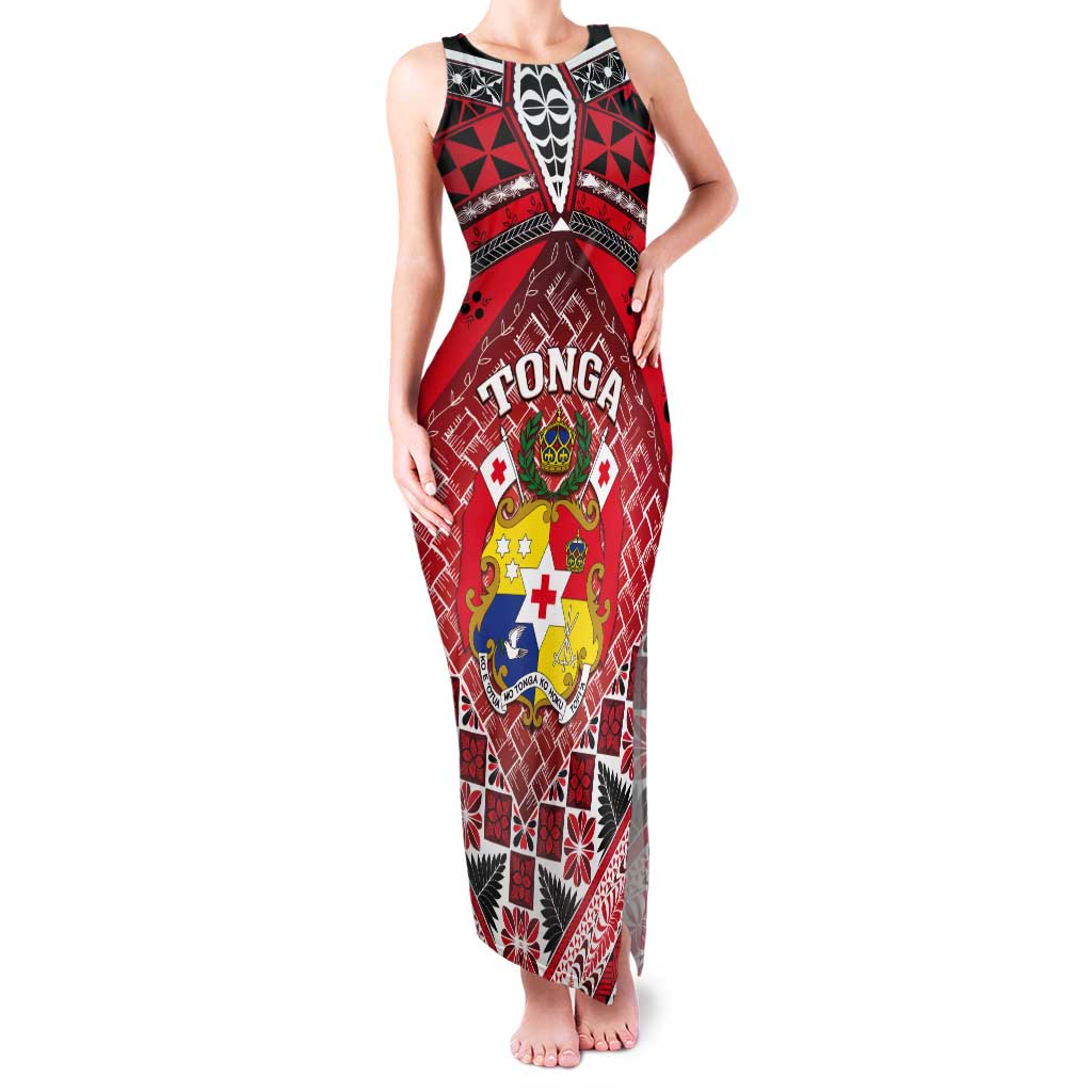 Personalised Tonga Constitution Day Tank Maxi Dress 150 Years Jubilee LT05 Women Red - Polynesian Pride