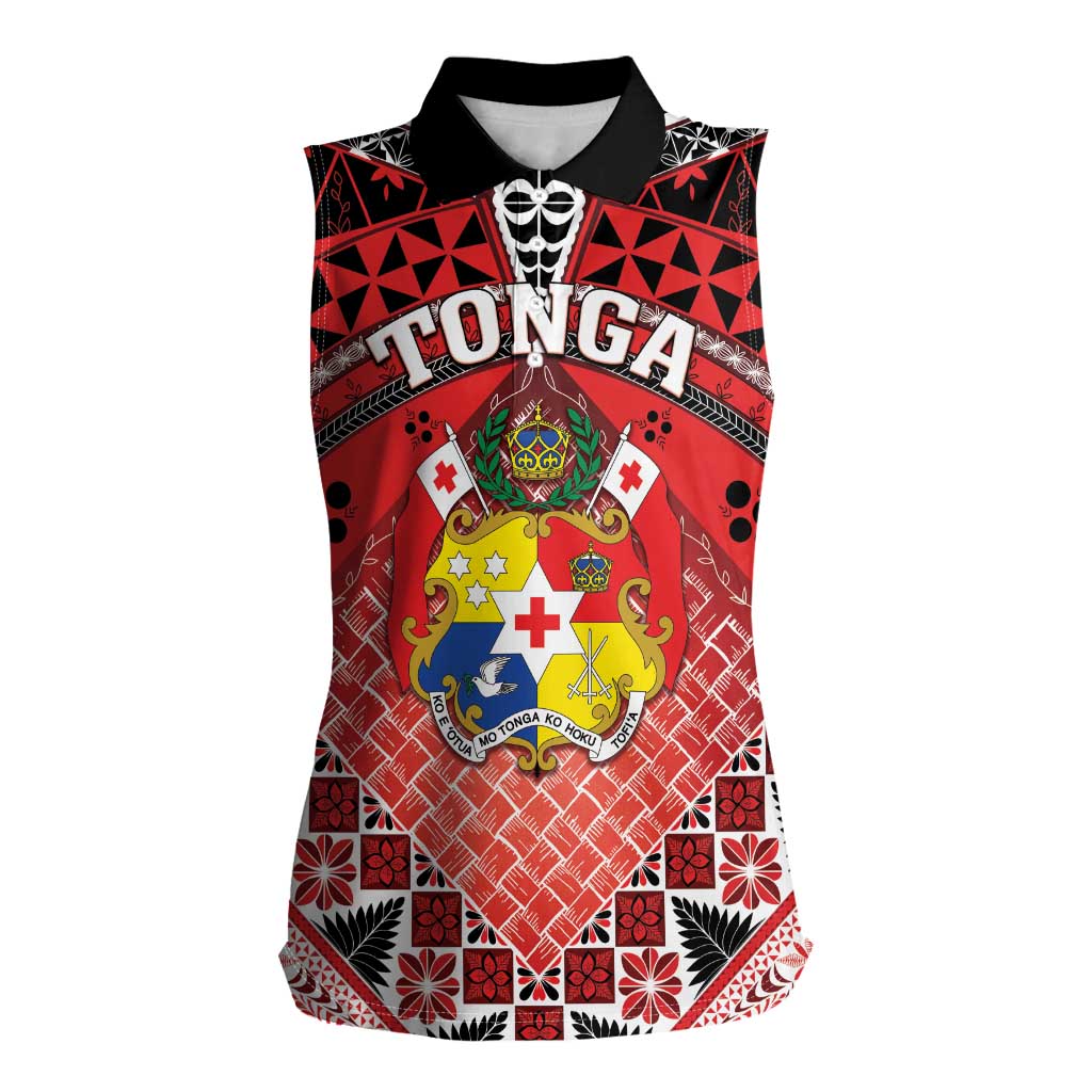 Personalised Tonga Constitution Day Women Sleeveless Polo Shirt 150 Years Jubilee - Polynesian Pride