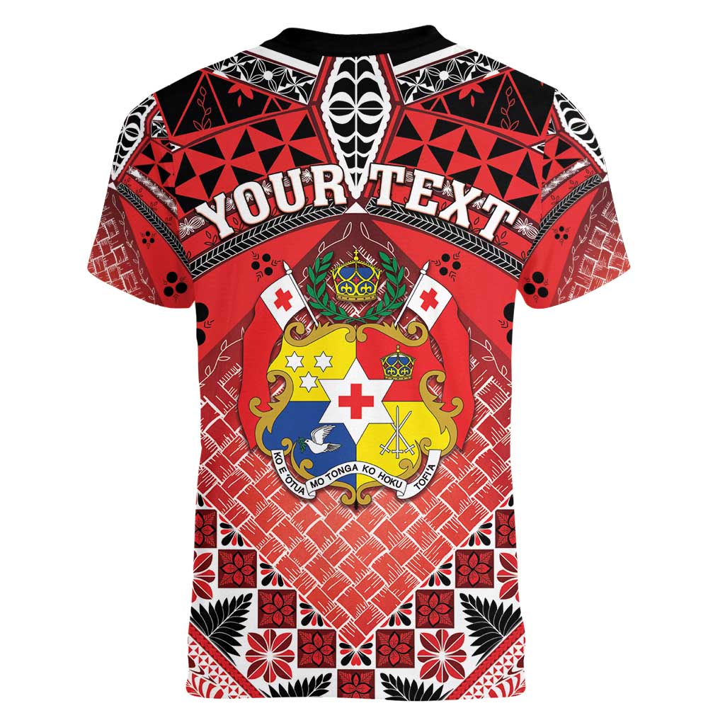 Personalised Tonga Constitution Day Women V-Neck T-Shirt 150 Years Jubilee - Polynesian Pride