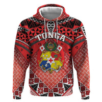 Personalised Tonga Constitution Day Zip Hoodie 150 Years Jubilee LT05 Pullover Hoodie Red - Polynesian Pride